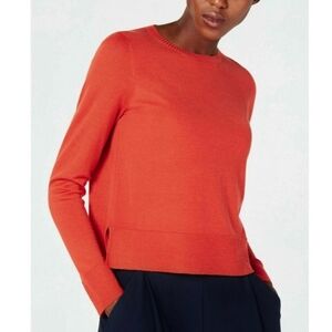 Eileen Fisher 100% Merino Wool Sweater Size Small Red Orange